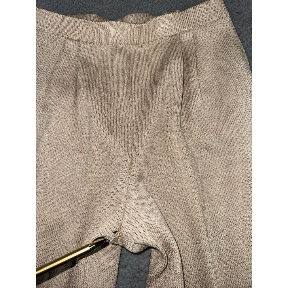 St John Pants Women 8 Pull On Pleated Front Straight Leg Heavy‎ Knit High Rise - Picture 11 of 14